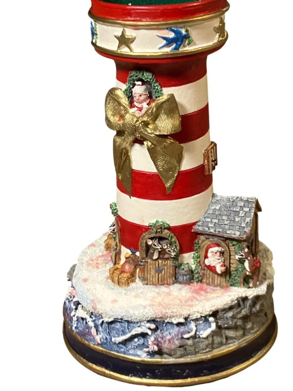 Danbury Mint Lighthouses of Christmas Candle Sticks Holder Figurines